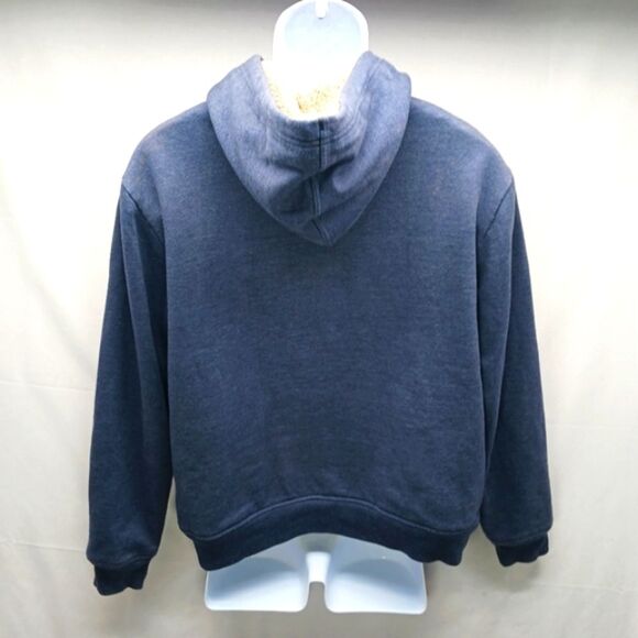 Levi's Full Zip Hoodie Medium Sherpa Lined Blue Pockets Regular Fit. Substantial - Picture 3 of 12